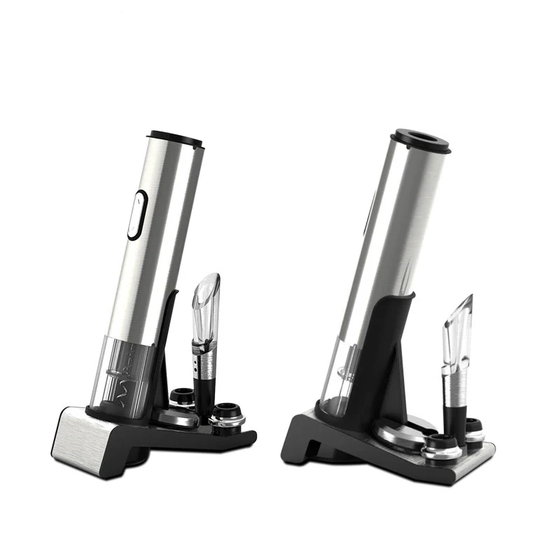 

Premium wine gift set - unique USB electric bottle opener rechargeable corkscrew gift set, Steel color