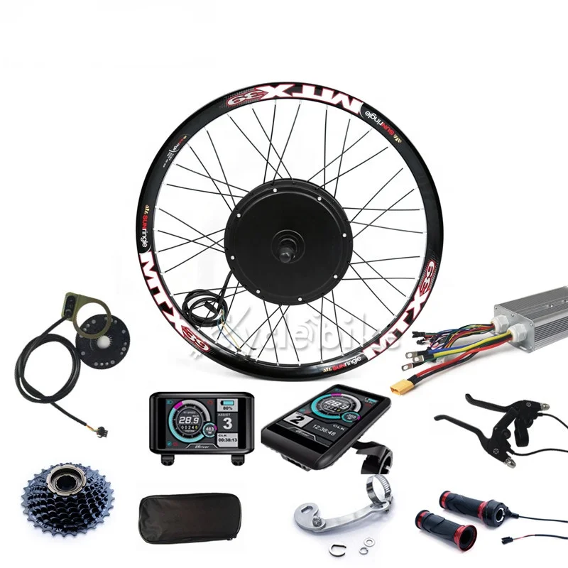 

Color LCD 700C 28" inch 3kw electric bike wheel hub motor conversion kit 3000w