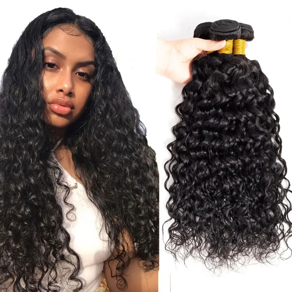 Water Wave Bundles Human Hair Vendors Factory Wholesale Price Peruvian Wavy Human Hair Extensions Double Weft Hair Weave Bundles