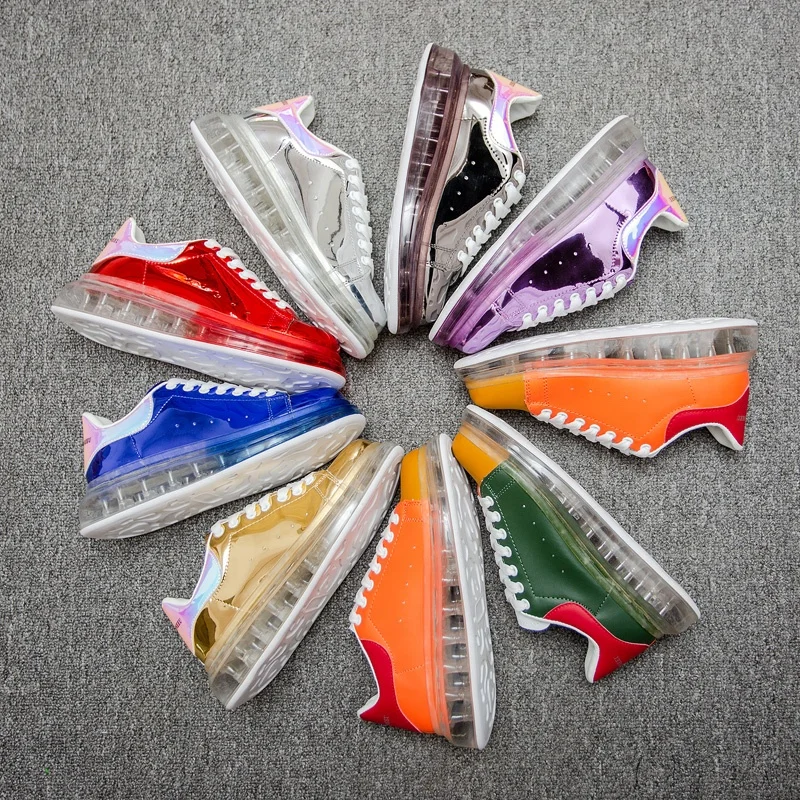 

Hot Colorful Custom Luxury Fashion Platform Jelly Women's Casual Ladies Sports Shoes, Orange-green/yellow-green/blue/red/purple/brown/silver