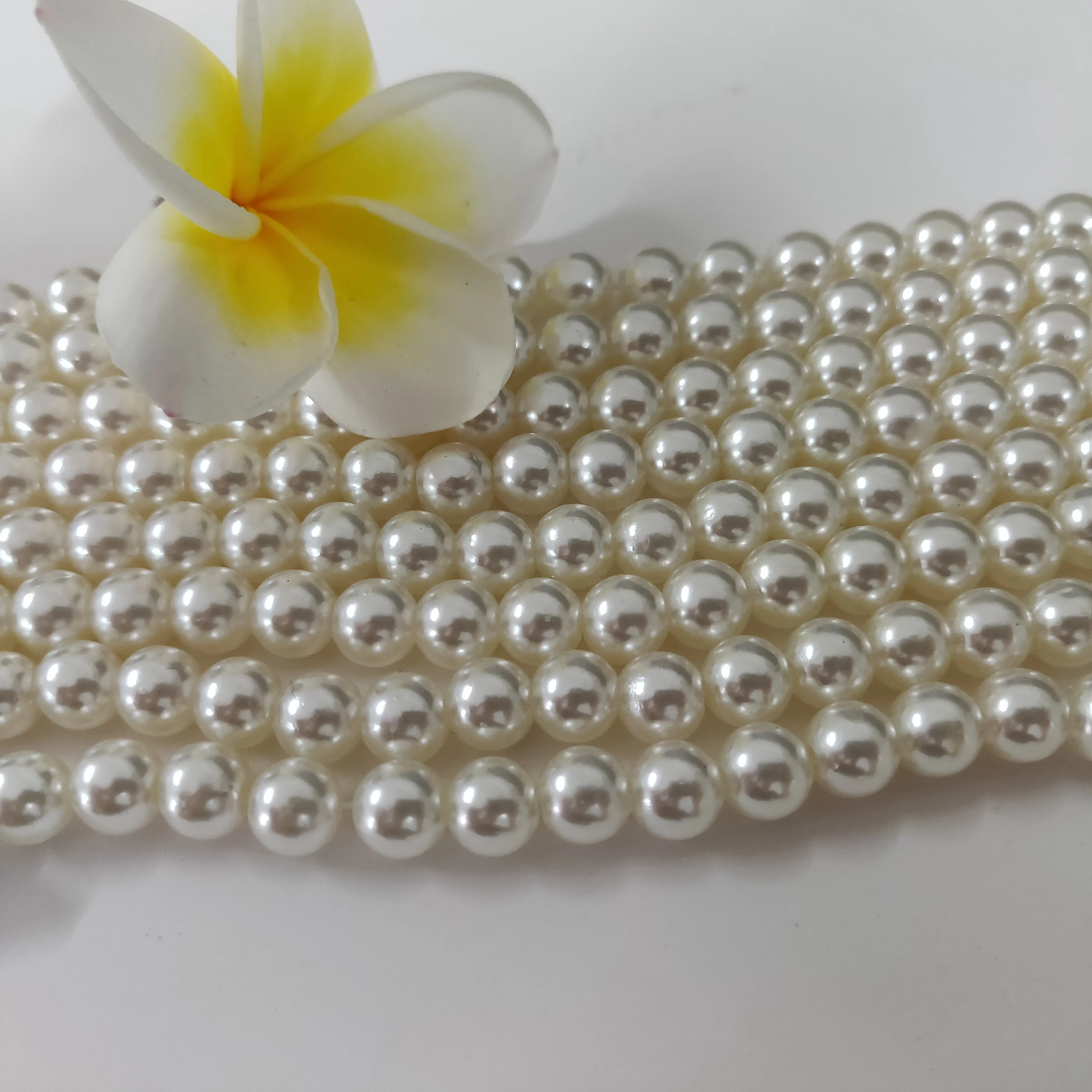 

Factory price 8mm abs plastic loose pearls strand beads with hole, Custom color
