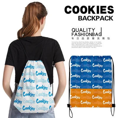 

Custom 3D Printing BACKWOODS COOKIES Lightweight Foldable Shopping Bag Backpack Animal Crossing Drawstring Bags backwoods
