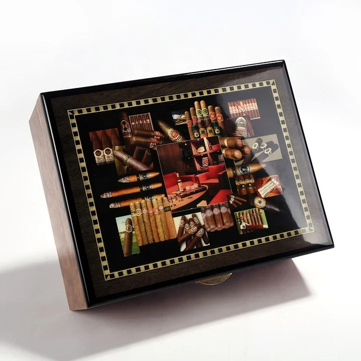 
Luxury Piano Lacquer Wooden Cigar Box humidor with hygrometer  (1600120541347)