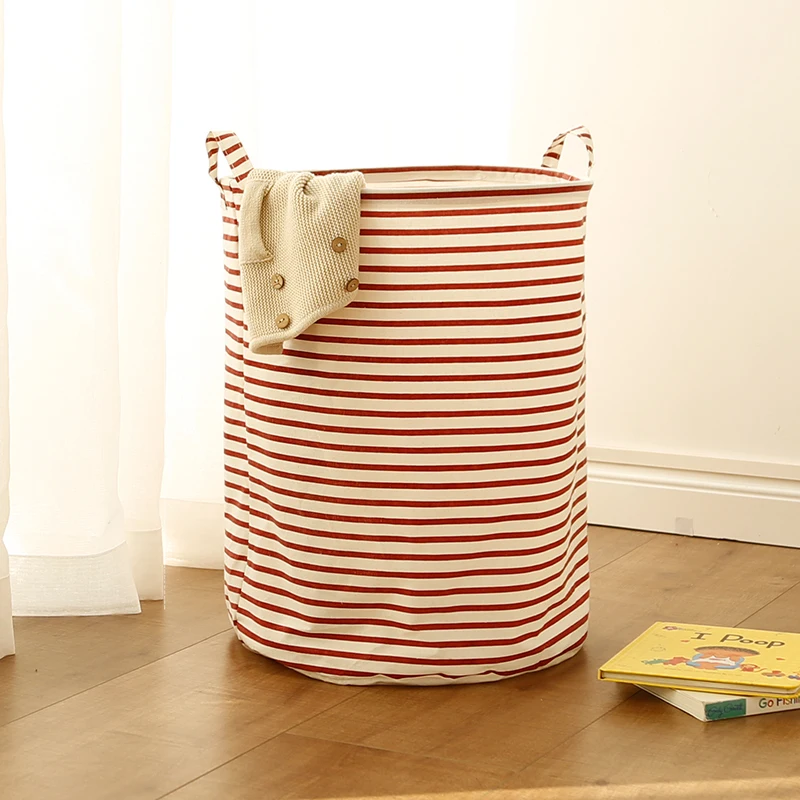 

Stripe Laundry Basket Kids Foldable Toy Storage Box, Customized