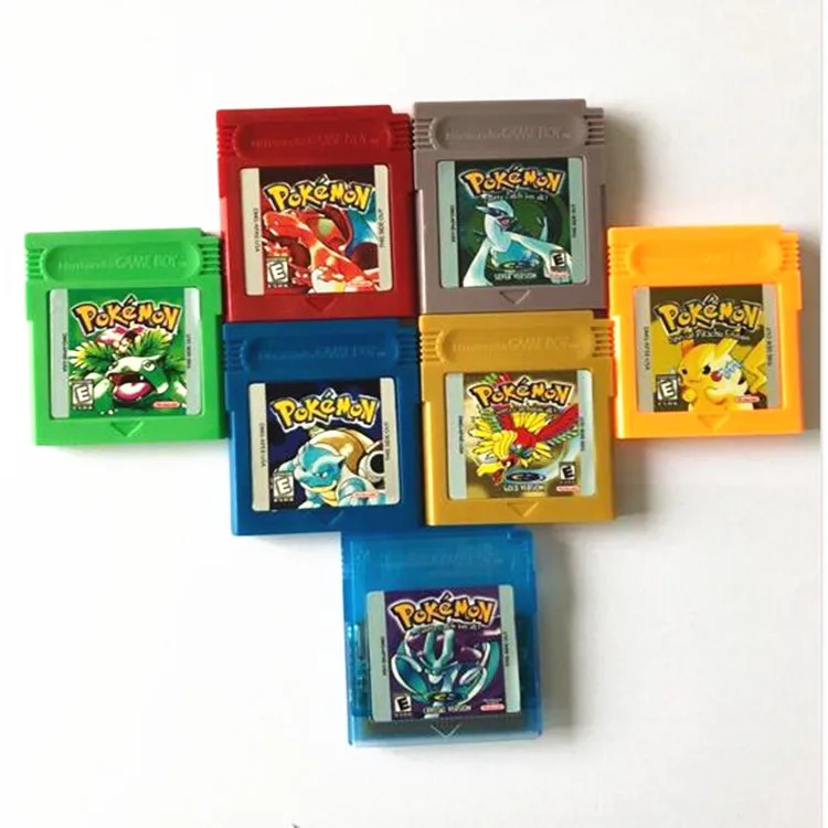 

HOT Pokemon Gaming Card Video Cards For GBC Red Blue Green Work Well, Red, blue, green, yellow, silver, gold, crystal, grey etc