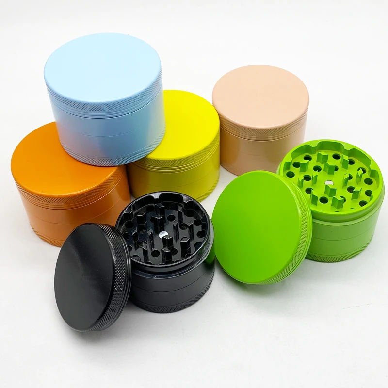 

SHINY Smoke shops supplies  herb grinder 4 parts Non stick ceramic grinders weed smoking accessories, 10 colors