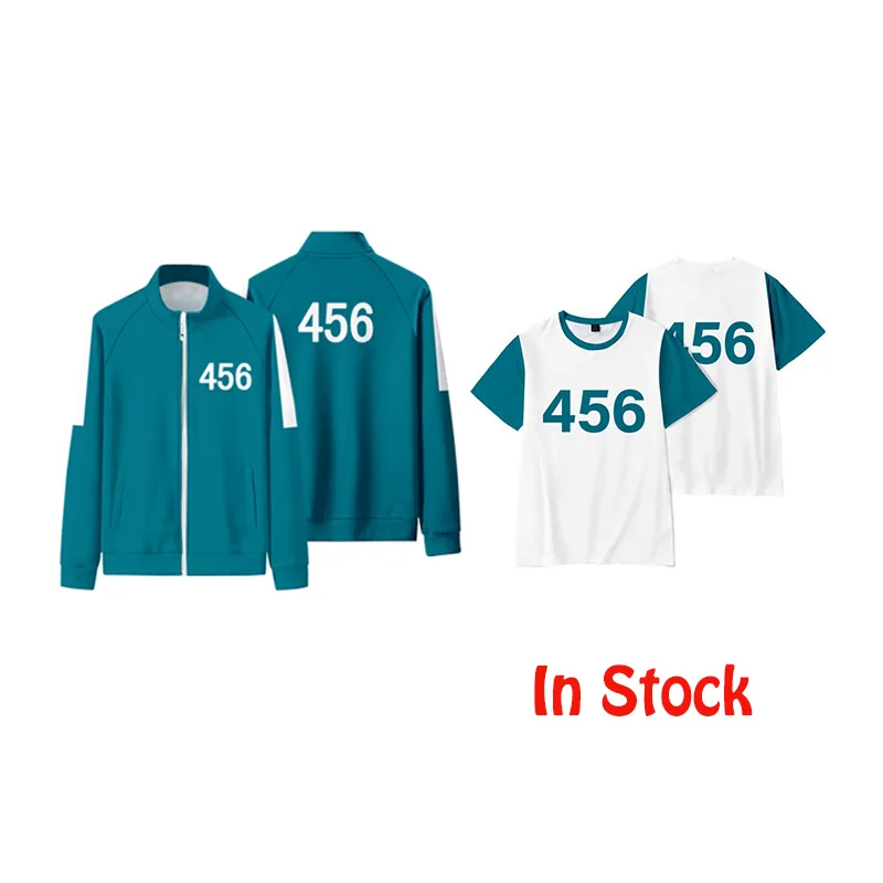 

Squid Game Hoodie Cosplay Costume 001 067 218 240 456 Logo T Shirt
