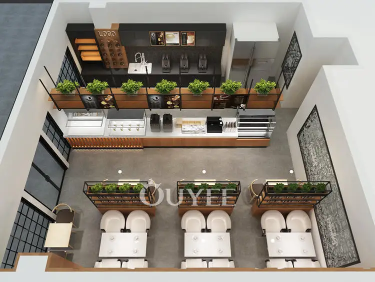 Commercial Coffee Bar Counters Shop Furniture Display Wood Coffee Shop