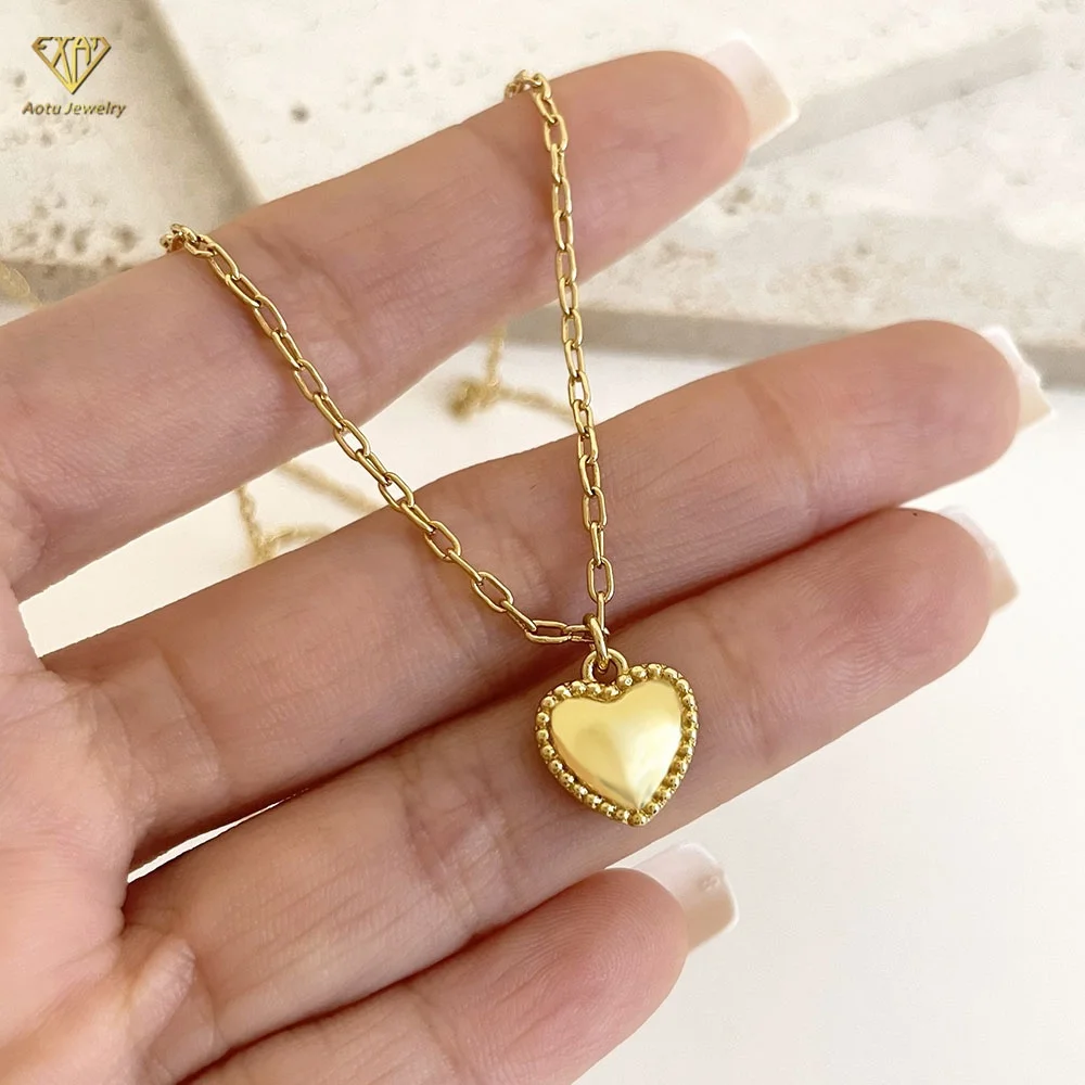 

mothers day jewelry gift 18K gold plated heart pendant necklace, Picture shows