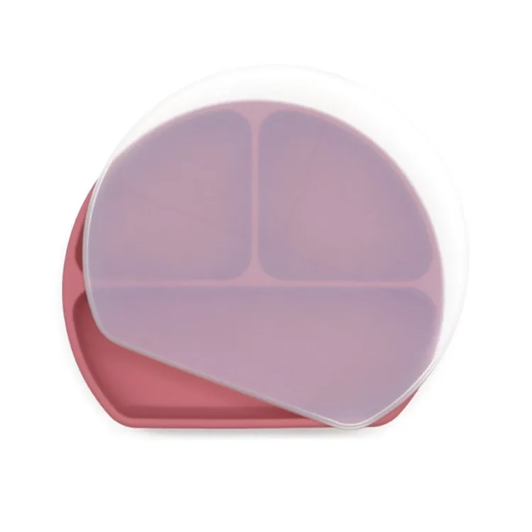

BPA-Free Baby Silicone Suction Round Dinner Slicon Dinner Plate Kids Portable Baby Plate, 28 colors