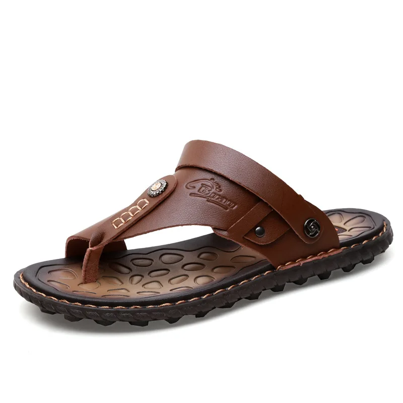 

Summer Men's Microfiber Leather Sandals Young Flip Flops Slipper Sandals