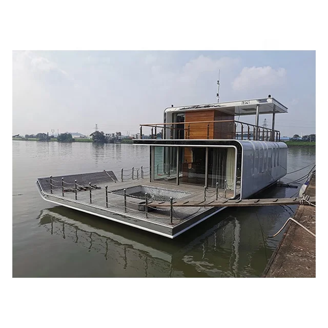 
18M Seahorse Floating Hotel Fiberglass House Boat For Family Luxury Yacht For Recreactional 