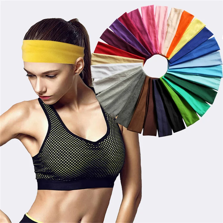 

yiwu low MOQ custom sublimated antislip athletic hairband sport team headband for running basketball dry fit, 28 colors available
