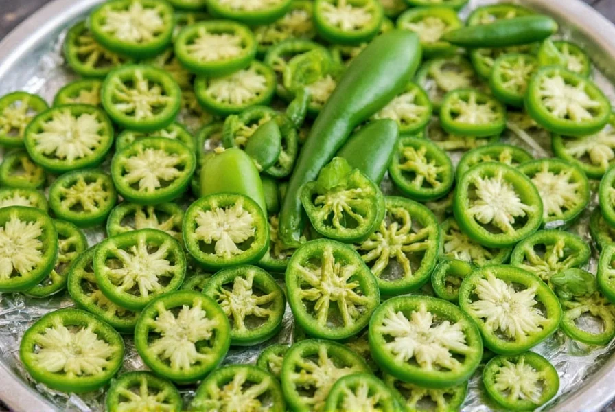 Finished dried jalapeños in a bowl