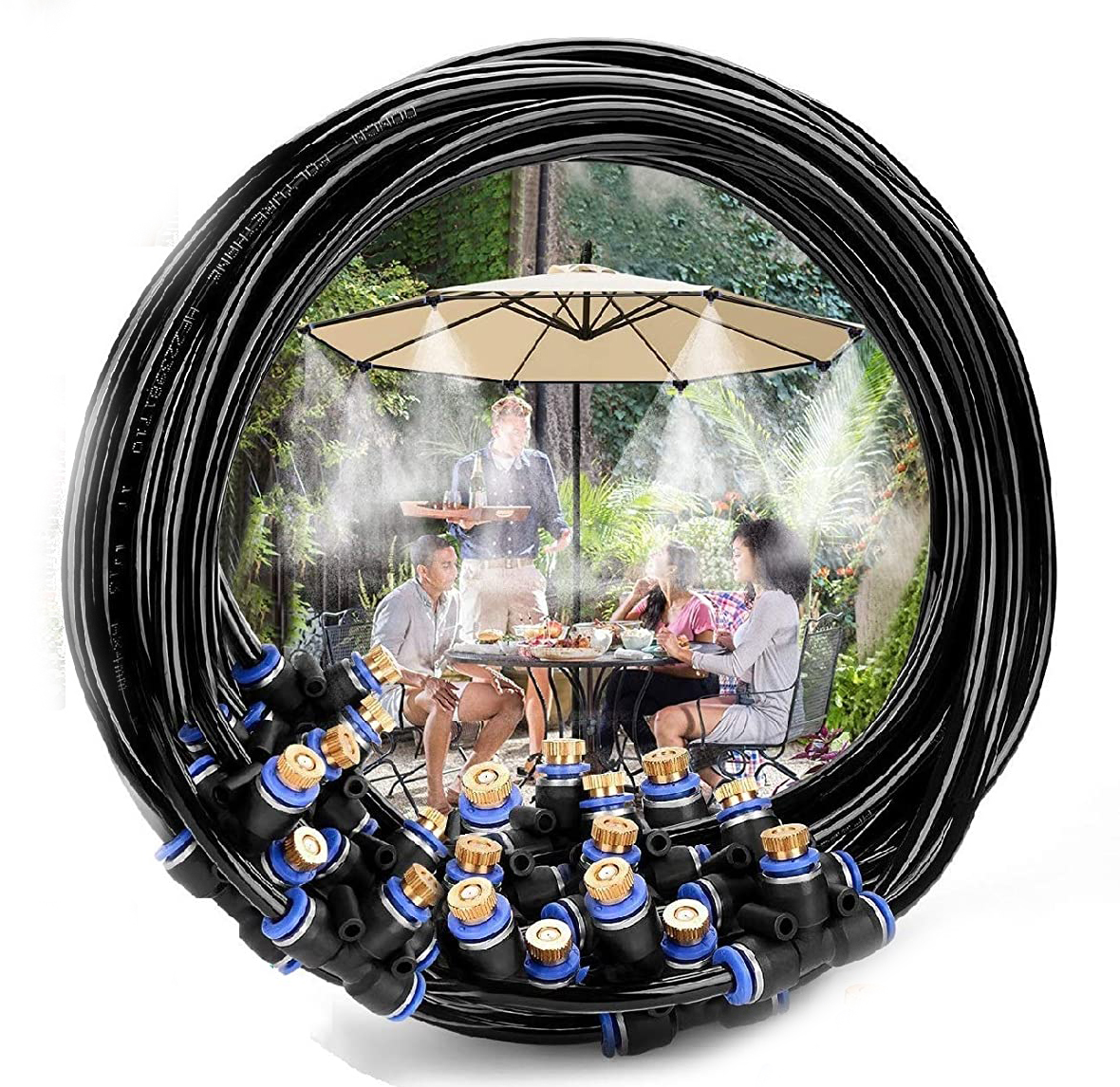 

40ft Outdoor Trampoline Water Play Sprinklers for Kids Summer Outdoor Water Fun Game Toys Accessories Misting System Sprayers PE