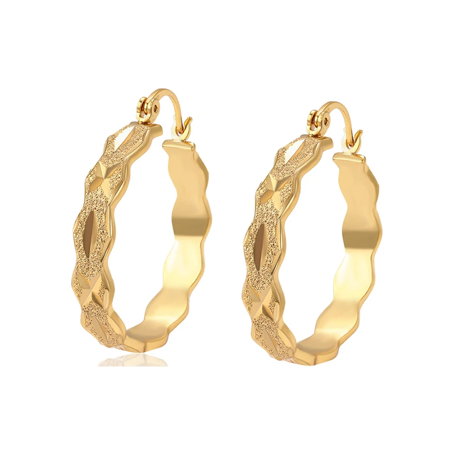 

99218 Xuping new gold hoop earrings women jewelry copper custom big hoop earrings, 24k gold color