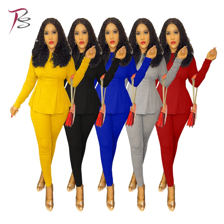 

Quality candy color long sleeve Solid color bat sleeve waist two-piece suit women two piece set women clothing female clothing, 5 colors