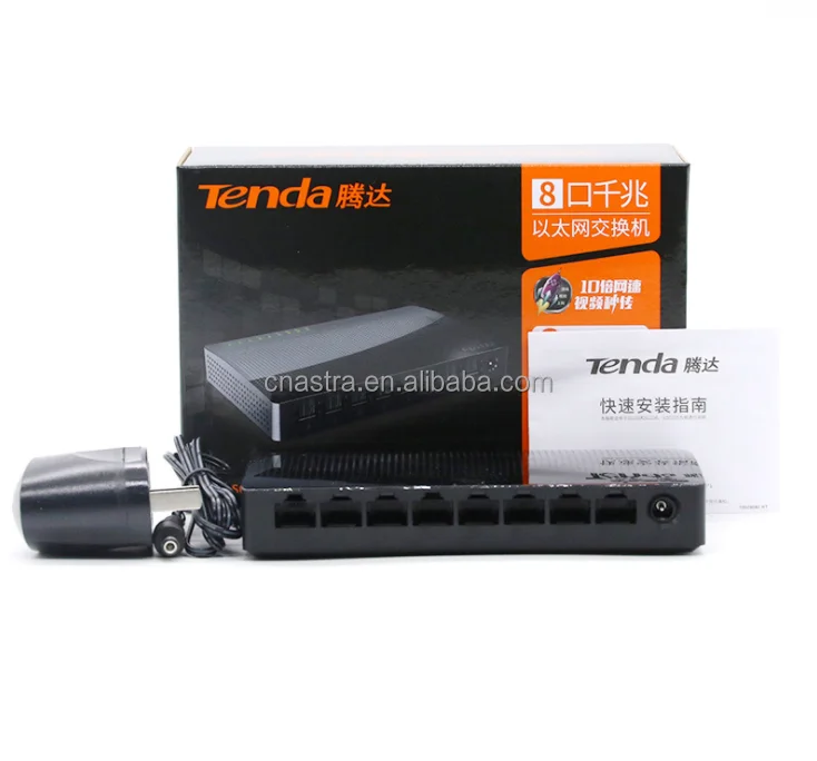 

Hot Selling 8-Port Tenda SG108 Mini Full Gigabit Desktop Network Cable Ethernet Switch, Black