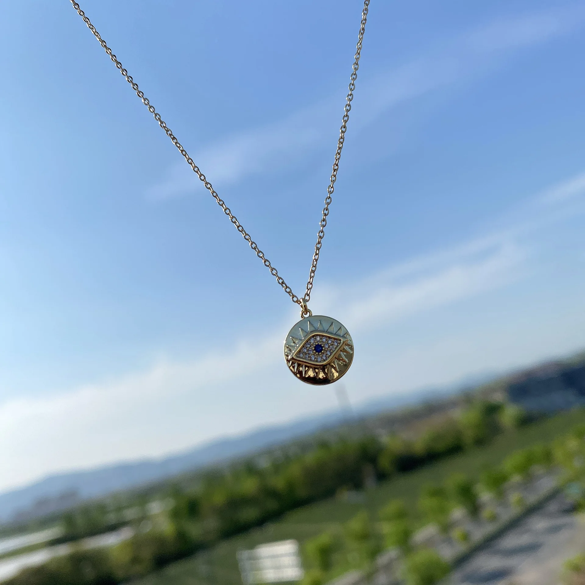 

2021 High Quality Brass Pendant Necklace Fashion Jewelrys Evil Eye Necklace Gold Plated