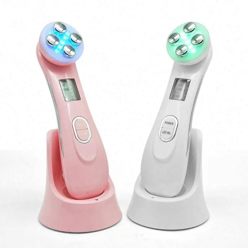 

Beauty Supplier Home Use Tighten Skin Portable Thermo Face EMS Led Beauty Handheld RF Device For Anti Aging, Pink/white