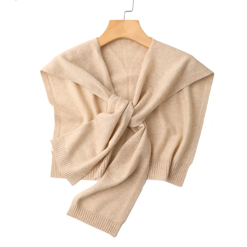 

Cashmere Shoulder Cape Shawl Ladies Knitted All-match Knotted Shawl Dj Age Reduction 100% Pure Autumn and Winter Luxury Women