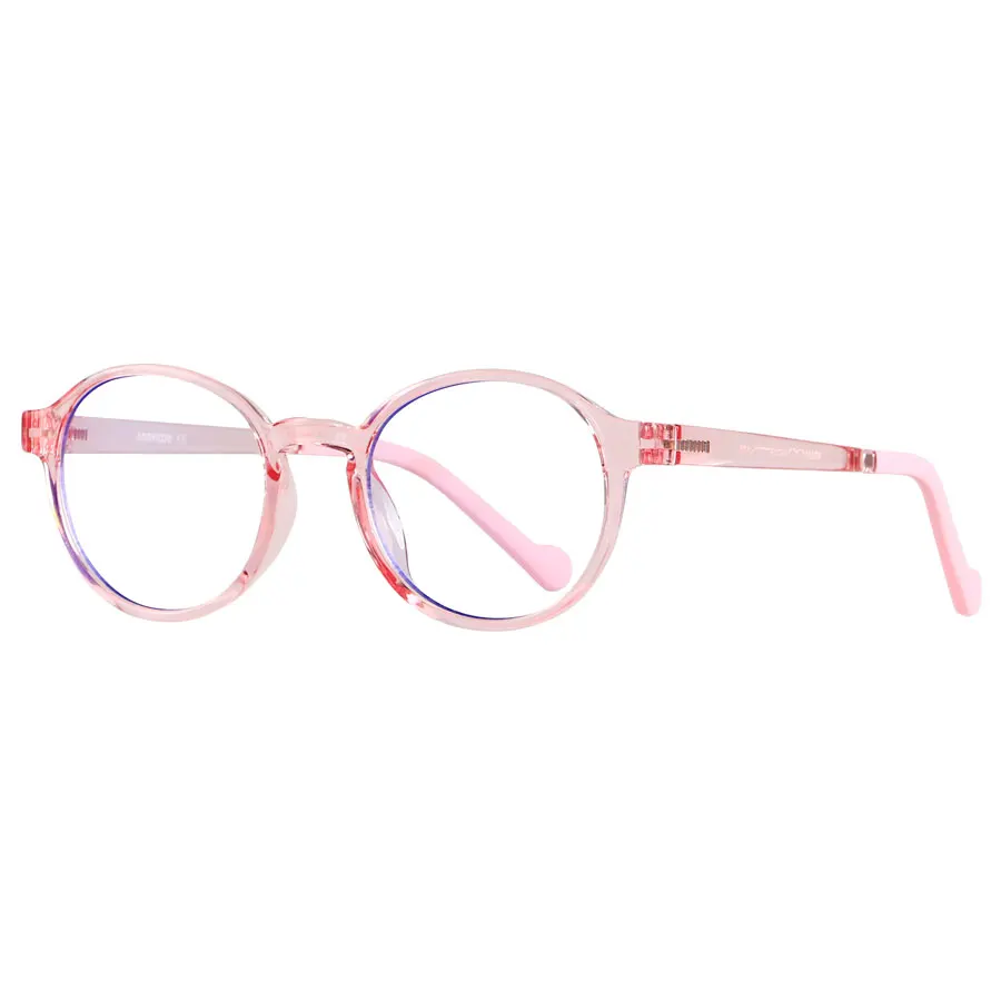 

Light TR90 frame flexible spring hinge pink kids computer anti blue light blocking glasses