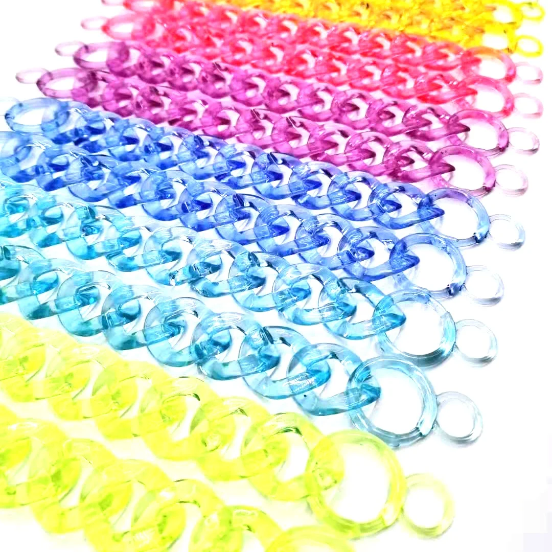 

Colorful Women Handbags Accessories Twisted Chains Belt DIY Transparent Clear Acrylic Plastic Party Clutch Purse Chain Strap