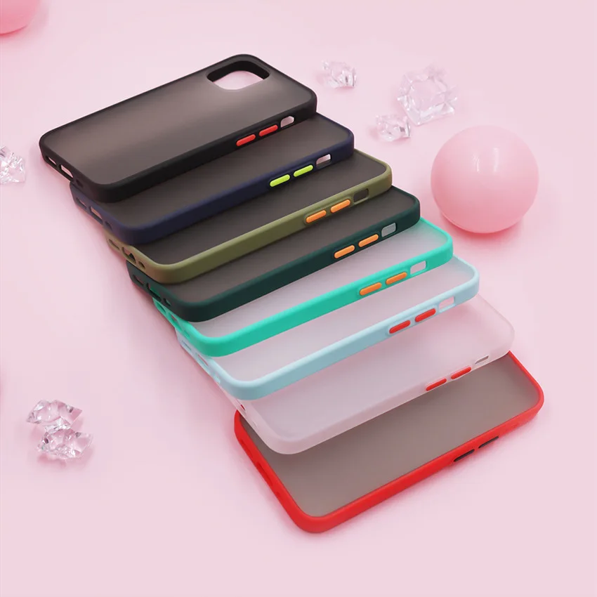 

For iPhone Cases, Fashion Mixed Color Matte Smooth Touch PC TPU Slim Phone Case For iPhone 11 Pro XS XR X 7 8 SE 2020