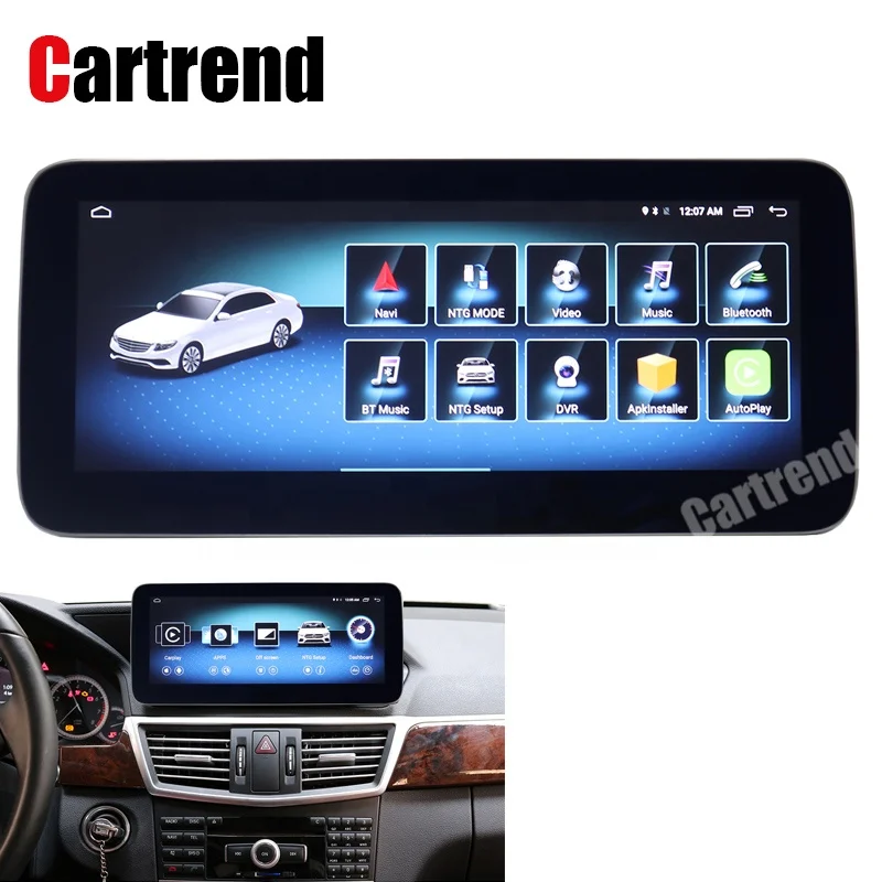 

Dashboard radio system E class S212 navigation screen round corner monitor E200 anti-glare 4g ram display E300 HD 1920 device cd