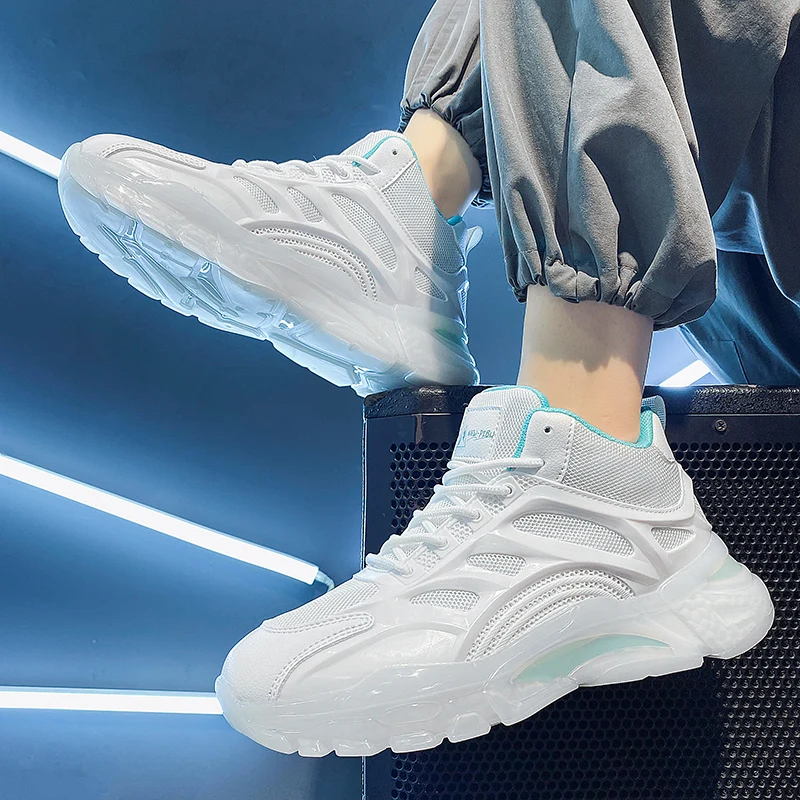 

Top Seller 2021 New Sneakers Breathable Fitness Walking Shoes Wear-Resistant Men Basketball Style Shoes, Gray, black, white