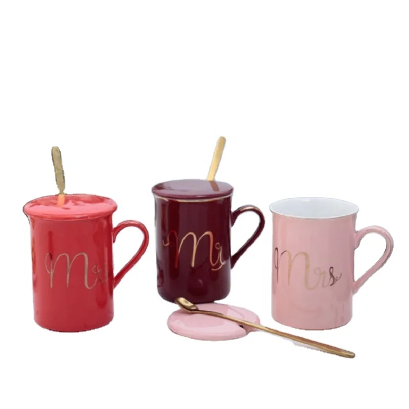 

Professional Mug Supplier Nordic Style Ceramic Couple Mug Custom Logo Ceramic Porcelain Coffee Mug, Pink,green,red,wine red