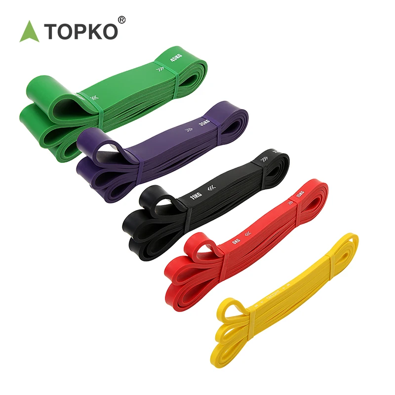 TOPKO  Gym Stretch Resistance Bands Pull-up Yoga Bands Resistance Belt Loop  Flexibility Training Heavy Duty Exercise Bands