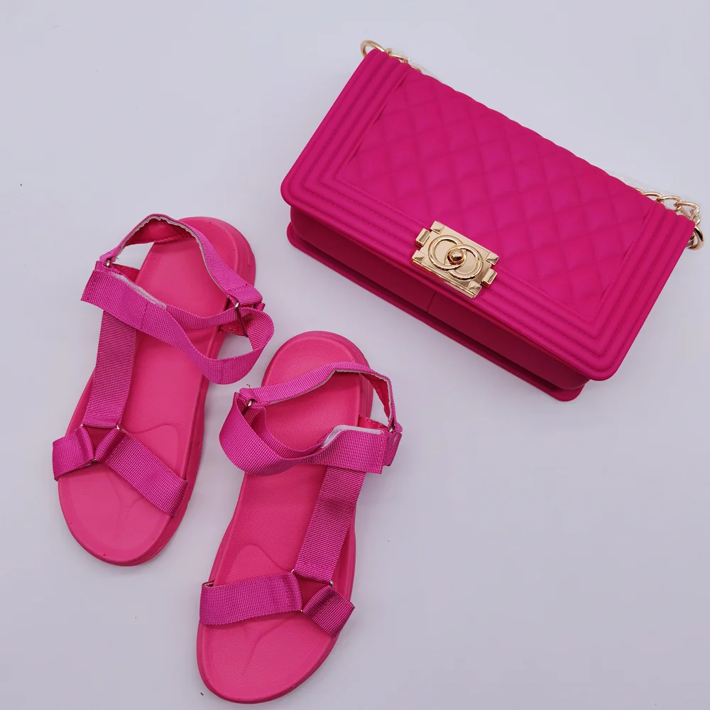 

Crossbody Bag girl sandal slipper together wholesale shoe and bag set, Customizable