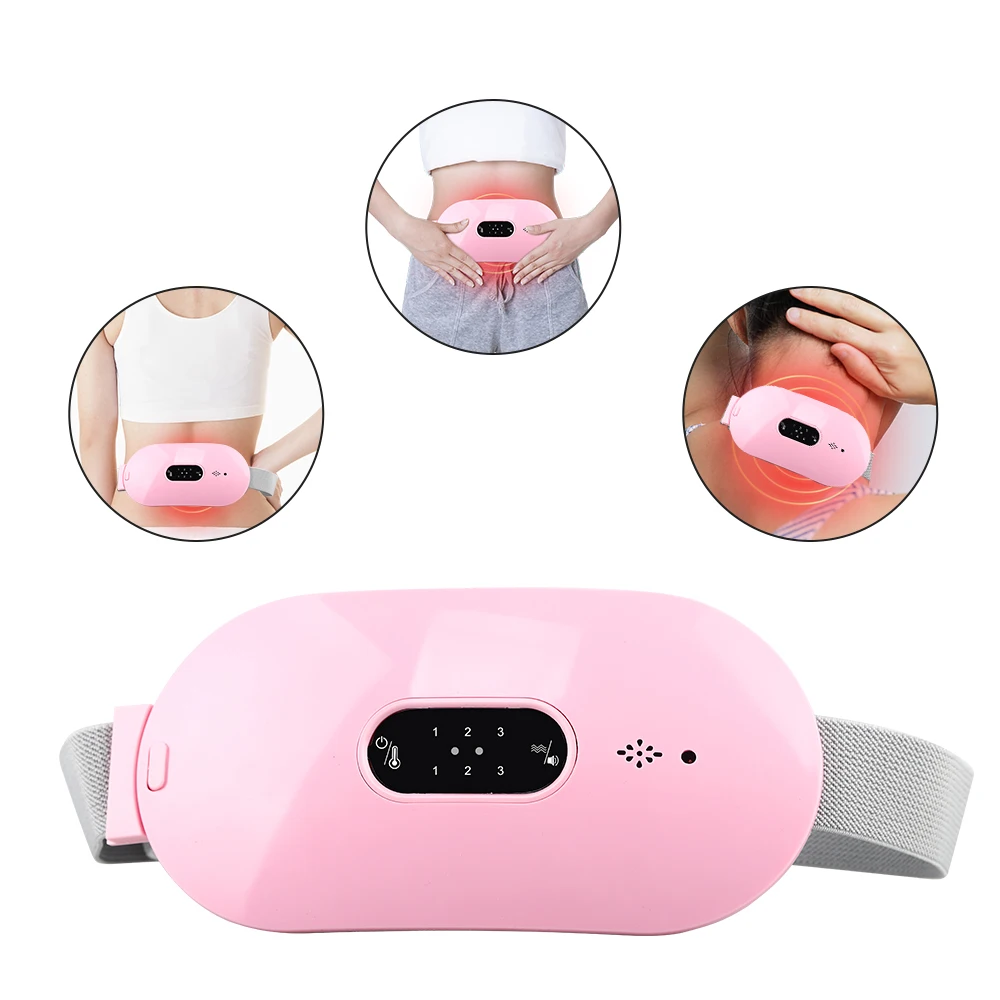 

Portable Women Period Cramp Massage Wireless Menstrual Heating Pad Back Pain Massager Impulse Period Pain Relief Device