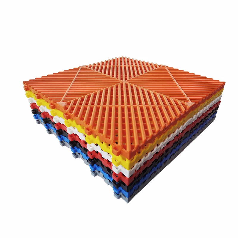 

1.8cm Car Wash Drainage Plastic PP Interlocking Garage Floor Tile for Carwash Garage Flooring