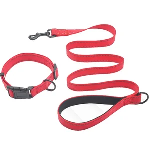 Image of Premium Custom Fabric Sublimation Pet Dog Collar and Leash Personalized
