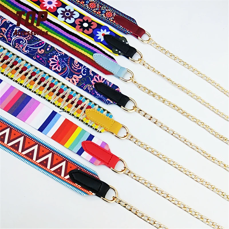 

New Arrival Woven Bag Straps Metal Chain Leather Straps for Bags