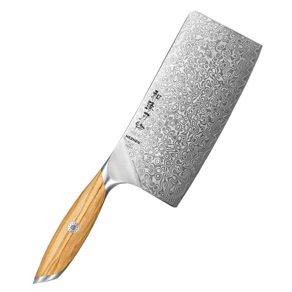 

XINZUO New Sharp Cleaver Knife 73 layers Damascus Powder Steel Core Olive Wood Handle Kitchen Vegetable Knives