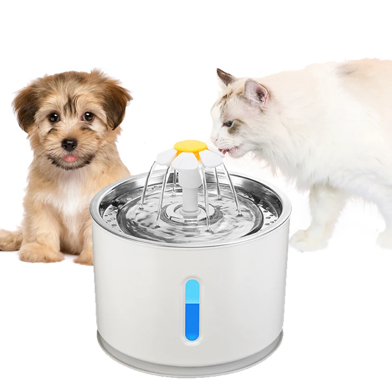 

100oz/3L Automatic Cat Water Fountain stainless steel plastic Dog Water drinking Filters Fountain smart Pet Cat feeder, White