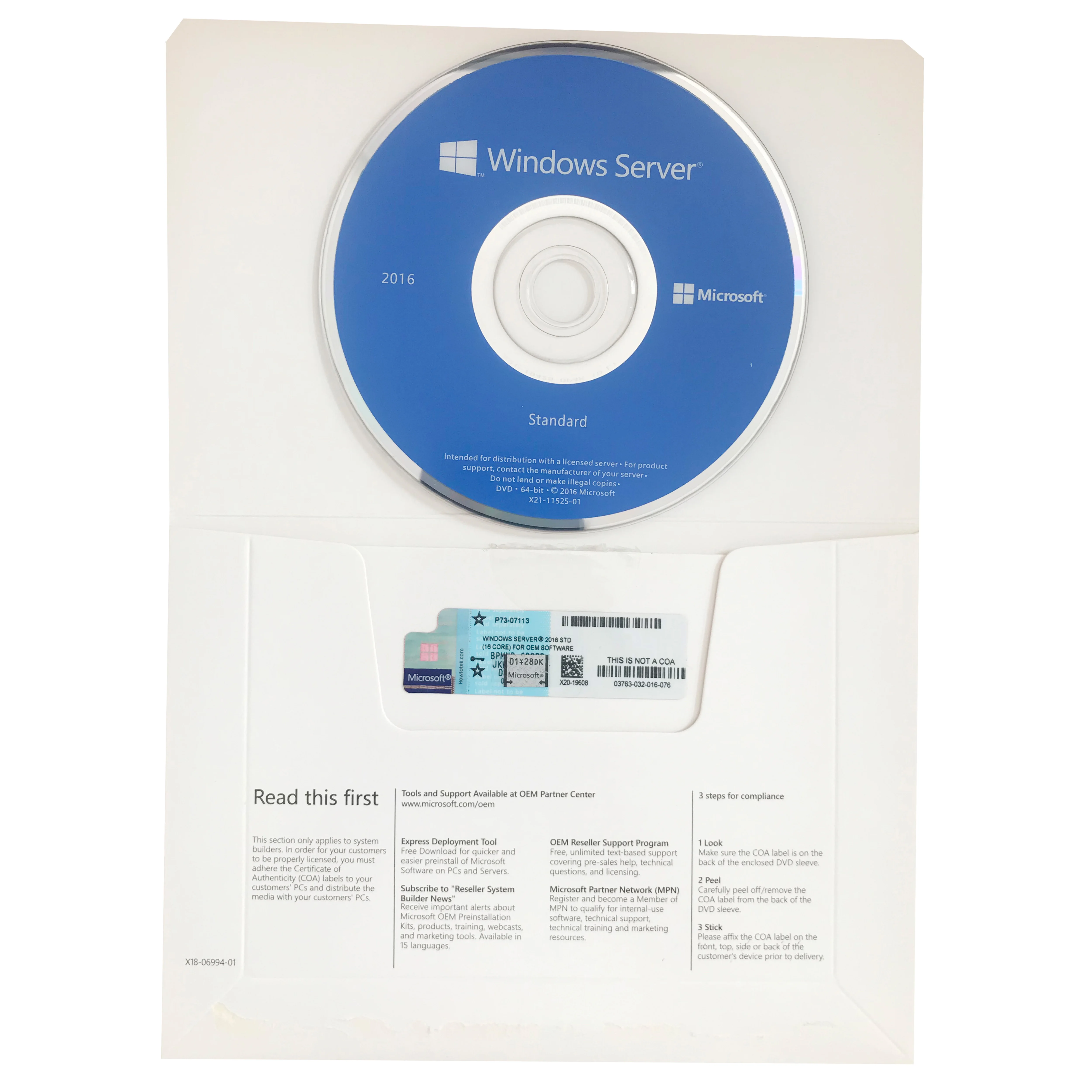 

Microsoft Windows Server 2016 Standard Windows Server 2016 STD Full Package