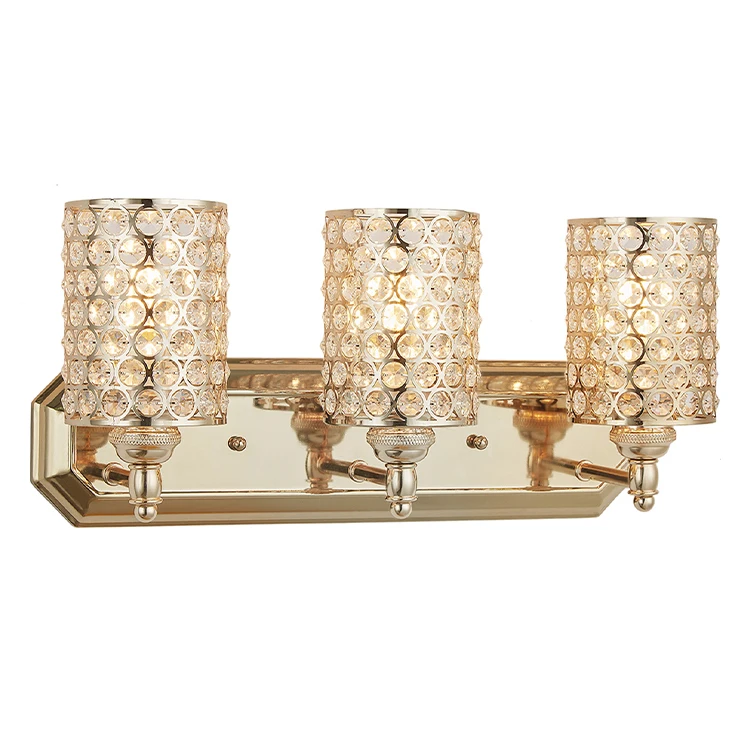 Amazon hot sells 3 Lights Crystal Wall sconce Fixtures Luxury Vanity Lighting Manufacturers Selling Modern Bedside