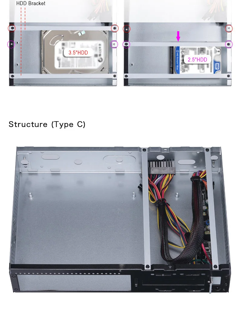 Home Theater Desktop Gaming Horizontal Computer Micro Atx Pc Case - Buy ...