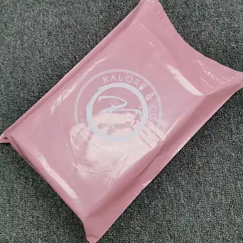 Custom Light Pink Shiny Color Plastic Mailing Bag Compostable Mailing Bags Poly Mailer Mailing ...