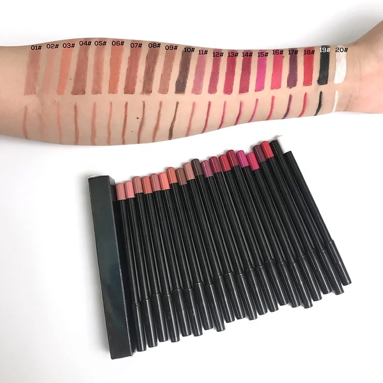 

Wholesale vegan Lip Pencil private label custom logo waterproof Long Lasting lip liner, 20 color for choose