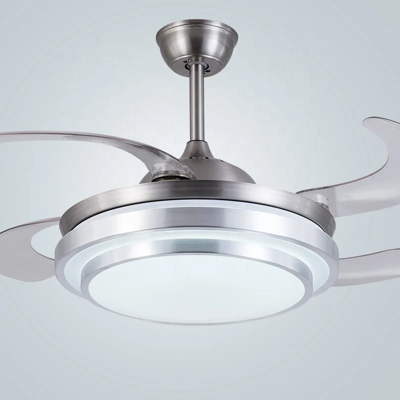 
Luxury Retractable Chandelier Crystal Ceiling Fan With Light 