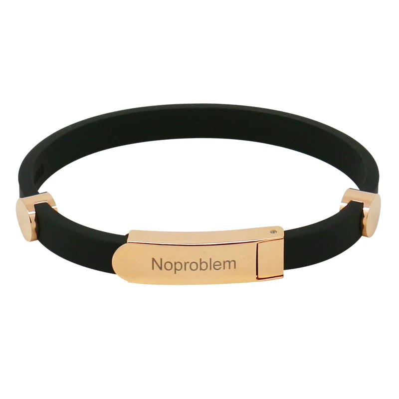 

P222 OEM designer power sport football adjustable custom wristband elastic magnetic silicone bracelet men, Gold