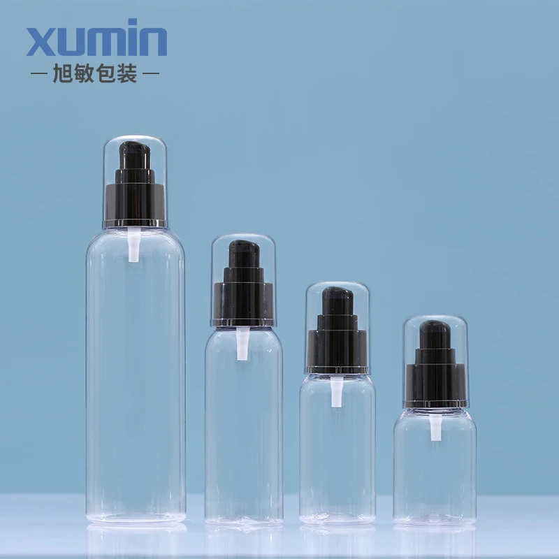 

wholesale cosmetic clear pet pump bottle 50ml 75ml 100ml 250ml plastic lotion bottle