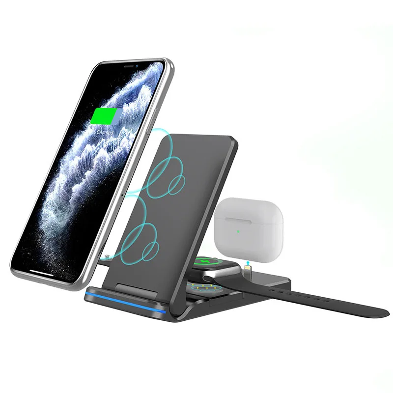 

Z6e best selling three in one wireless charger desktop restaurant power bank desk mobile phone charging station