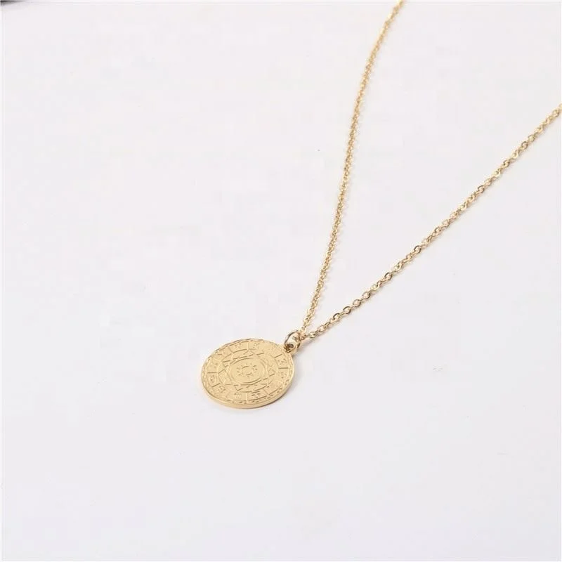 

Tarnish Free Stainless Steel Jewelry 18K Gold Plated Apollo Hexagram six star Pendant zodiac constellation necklace