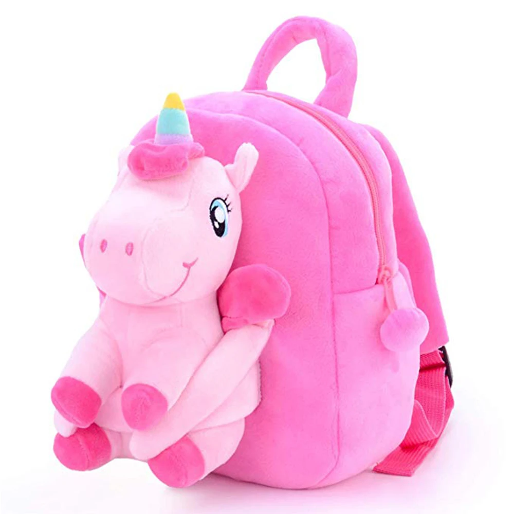 

Customized Plush Cartoon Kids 3D unicorn Backpack Kindergarten Pattern Type cheap Rabbit Girls Kids plush School Bags